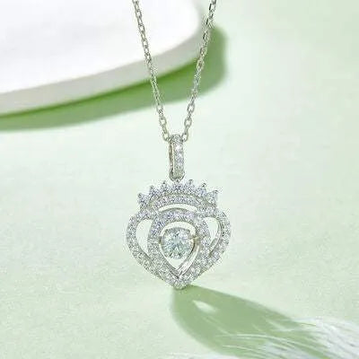 Moissanite 925 Sterling Silver Necklace Silver One Size Moissanite - Tophatter Daily Deals